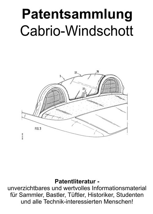 Product picture Cabrio Windschott - Technik Skizzen Ideen - Patentsammlung
